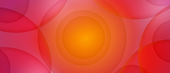 Abstract circle papercut layer gradient pink and orange background