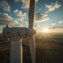 Wind Turbines at Sunset – Renewable Energy and Sustainable Future 