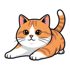 Happy Cat in Cute Pose: An adorable ginger cat is depicted in a cute pose, radiating warmth and playful charm. Capturing the essence of a beloved feline.