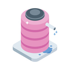 Trendy 3d style icon of tank leak illustration