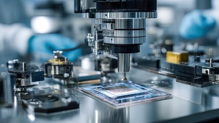 Robotic Arm Fabricating Advanced Electronic Chip in a Cleanroom Environment