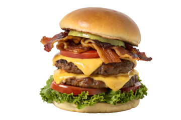 Juicy Double Bacon Cheeseburger Two Beef Patties, Melted Cheese, Crisp Bacon, Fresh Toppings