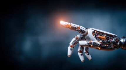 Close-up of a metallic robot hand