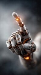 Close-up of a metallic robot hand