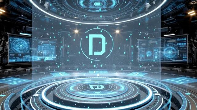Futuristic Hologram Stage | Sci-Fi Virtual Studio Animation