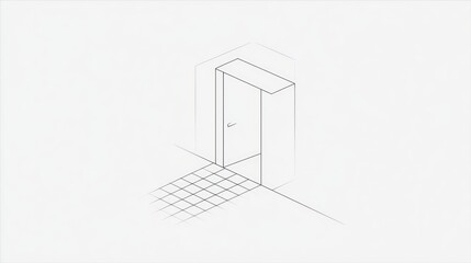 Isometric door drawing