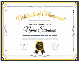 Bright elegant certificate template with decorative elements