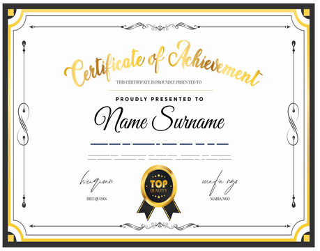 Bright elegant certificate template with decorative elements