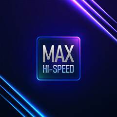 Max High Speed processor icon with glowing neon lines