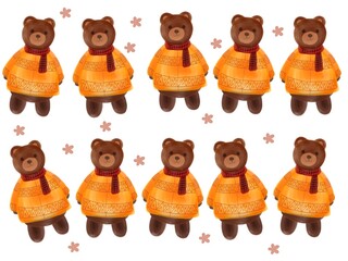 set of funny bears