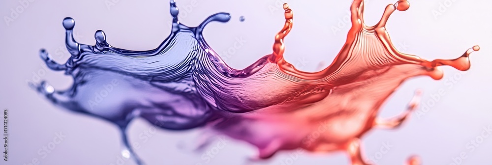 Aufkleber dynamic collision of colorful liquid explosions capturing watery grace and abstract movement in art