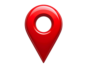  red location pin isolated on a transparent background PNG