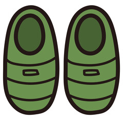 手描きのキャンプの靴のイラスト