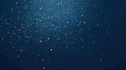 Gentle snowfall on a dark blue background, creating a serene winter scene.