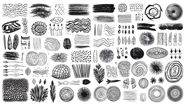 Collection of abstract graphic elements