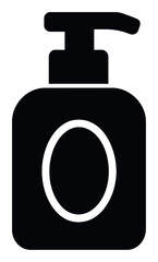 Obraz premium Black and white silhouette of a soap dispenser with pump top