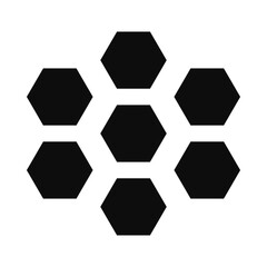 Seven Hexagon Polygon Shapes Silhouette Icon