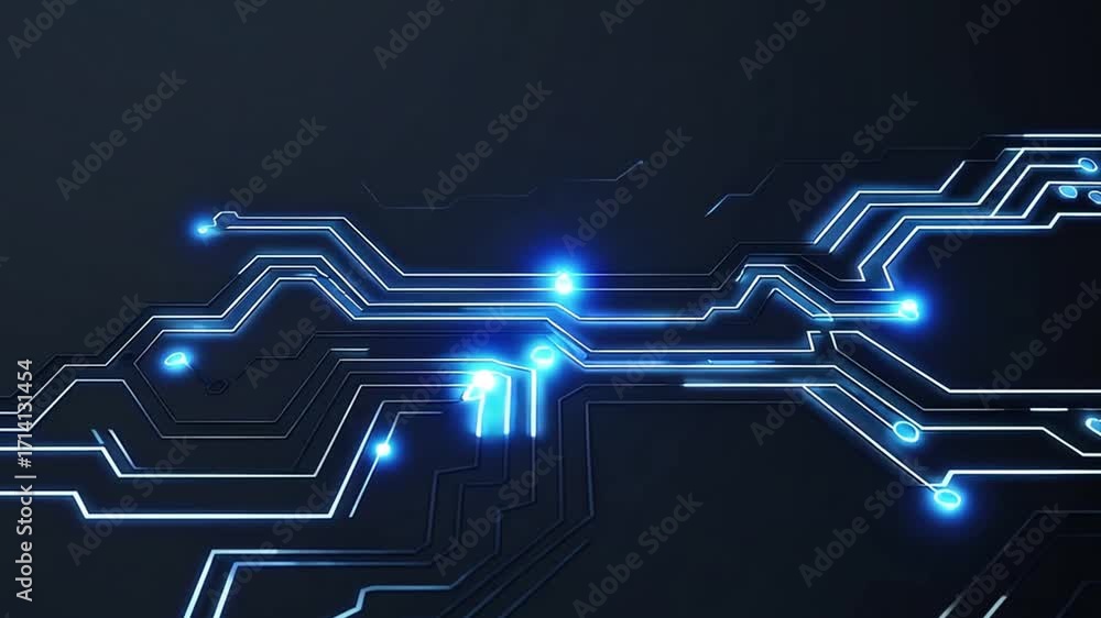 Poster digital pathways: a dynamic portrayal of advanced technology, depicting interconnected circuits and 