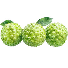 Fresh Green Coconut Half with White Flesh on White Background Ai Generated