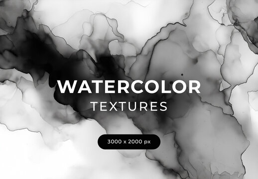 Black & White Watercolor Textures
