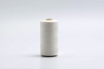 Detail of a single spool of white sewing thread