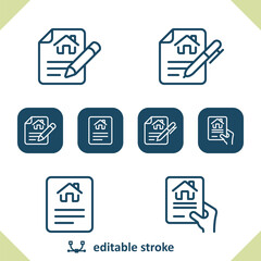 Lease Agreement Icons. Mortgage, Contract, Document Icon
