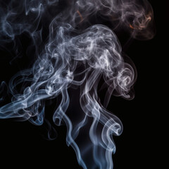 Elegant swirling smoke patterns against a dark void like background