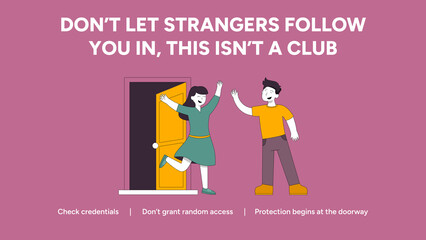 A conceptual cybersecurity awareness poster warning against unauthorized access with the message 