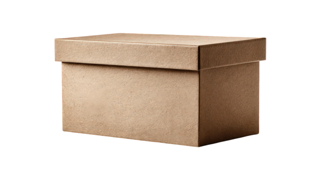 Brown Speckled Gift Box on Transparent Background