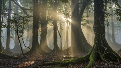 Ai Image of a tropical forest in the morning