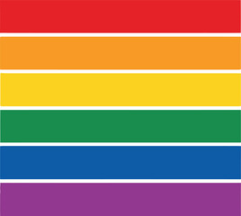 Illustration of a rainbow flag with horizontal color stripes