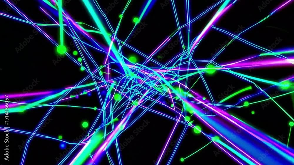 Poster abstract light trail: a stunning visual representation of interconnected data streams and energy flo