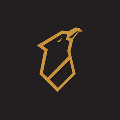 MINIMALIST GOLD BIRD HEAD LOGO