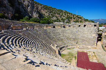 Ruins of Ancient City of Myra Near Modern Demre, Turkey, Featuring Large Greco-Roman Theatre 