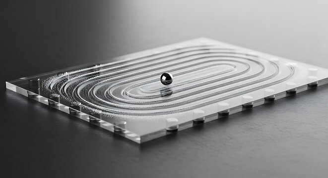 Minimalist Device with Concentric Grooves and a Sphere for Scientific Exploration