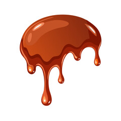 Glossy Dripping Chocolate or Caramel Sauce Blob Vector Illustration