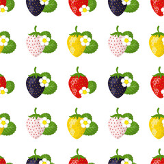 Seamless pattern with colorful strawberry.