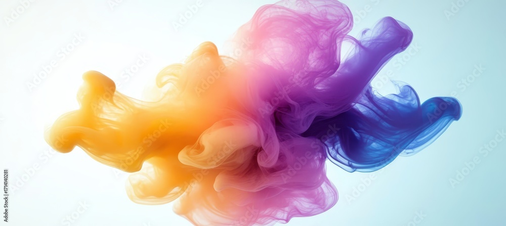 Aufkleber vibrant and colorful ink drop abstract background image showcasing soft colors in motion and flow