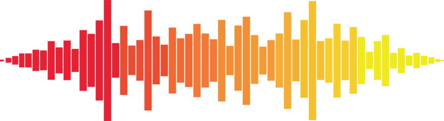 Colorful sound wave, audio equalizer bars, digital music waveform, abstract sound frequency, rainbow spectrum audio design, music technology illustration