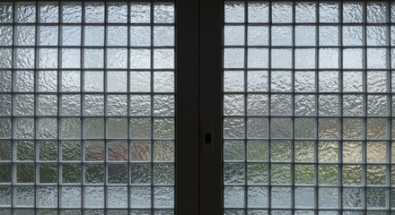 Frosted Grid Abstract Window Texture with Geometric Serenity, and Soft Light.