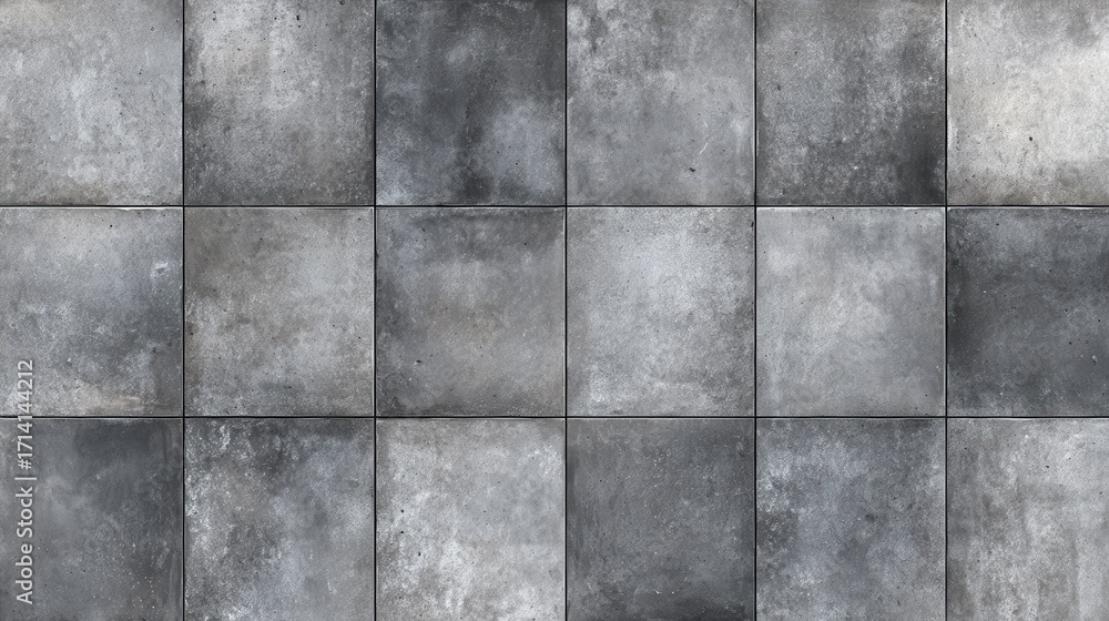 Poster gray concrete tiles creating a textured pattern, forming a contemporary background for architectural