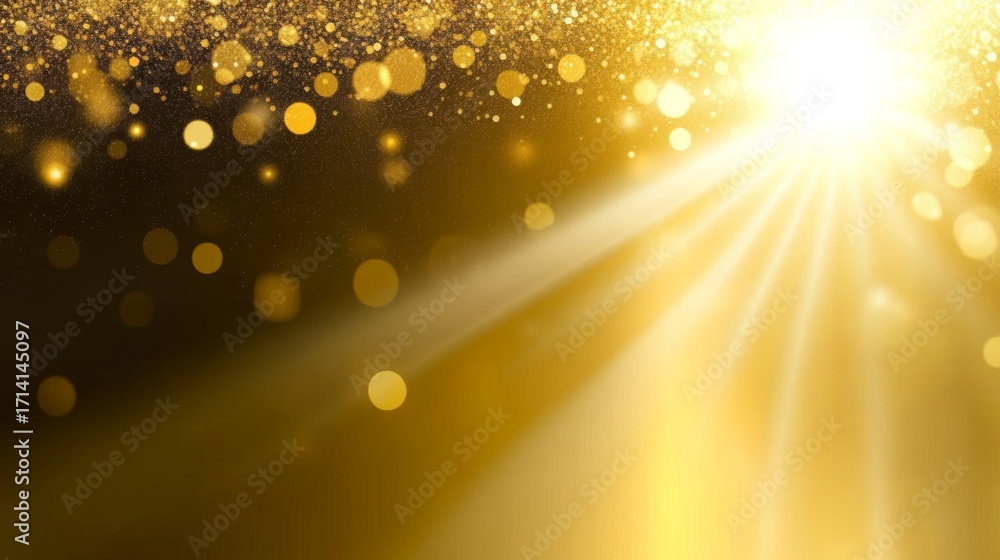 Poster radiant rays of golden light emanating from hidden brightness, illuminating dark spaces creatively