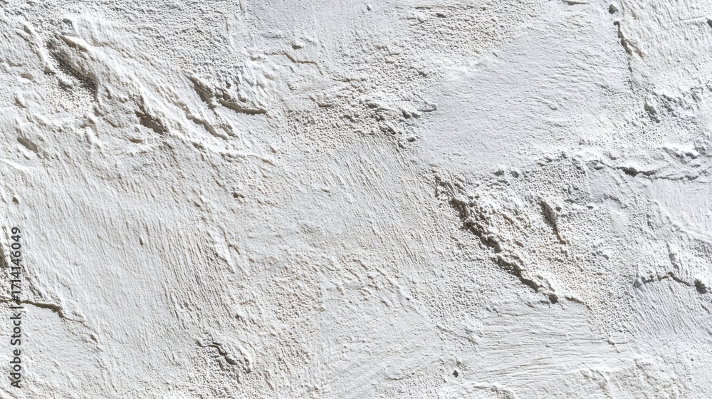 Poster white textured wall surface displays a rough stucco plaster finish, forming an abstract background w