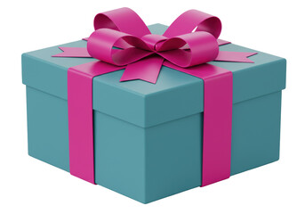 Isolated gift box with ribbon and bow ready for giving presents or surprises to people