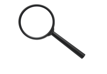 Isolated Magnifying Glass Close-up, Tool for Investigation and Discovery, Enlarge Text Viewing