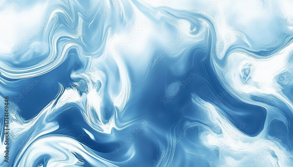 Aufkleber stunning abstract fluid background in blue and white tones with elegant swirls and unique patterns