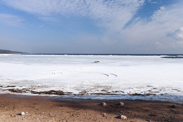 Boat on Frozen Sea