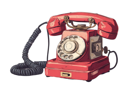 Pixelated Retro Red Telephone