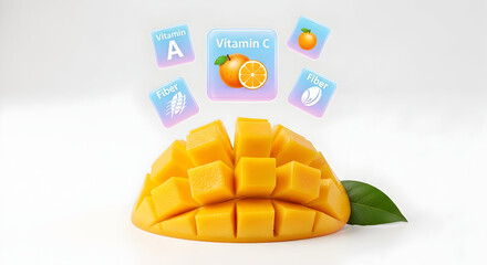 Boost your health with this vibrant mango rich in vitamin A, vitamin C, and fiber for a delicious and nutritious addition to your diet and recipes