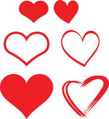heart ,set of hearts, set of red hearts